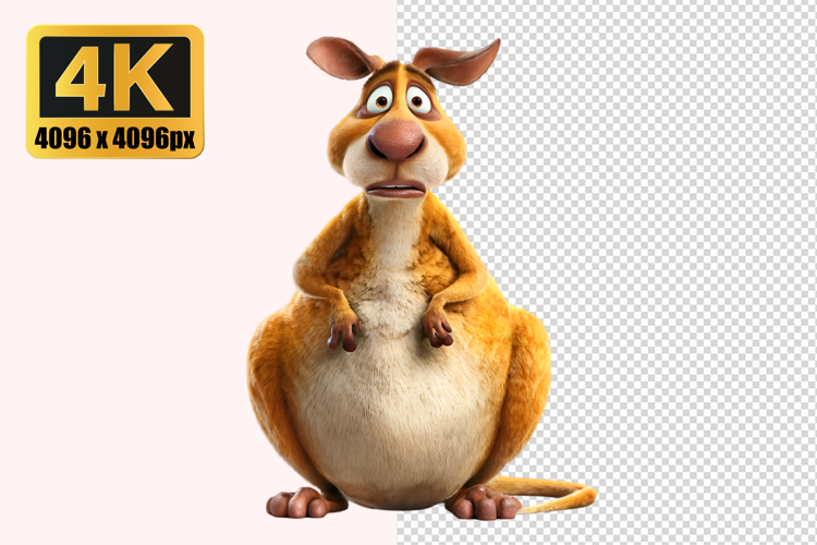 Kangaroo with a Plump Body Transparent PNG