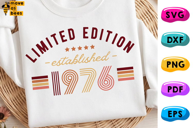 50th Birthday SVG, PNG, Limited Edition Established 1976
