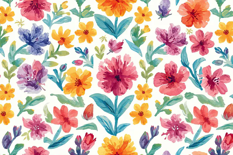 Hand Painted Watercolor Floral Background