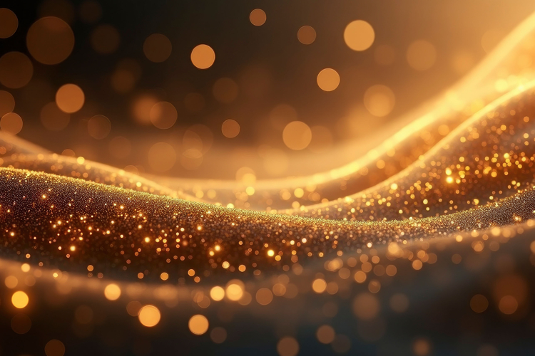 Gold Glitter Waves Background