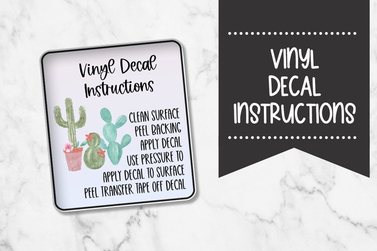 Cactus | Vinyl Decal Instruction Card example image 1