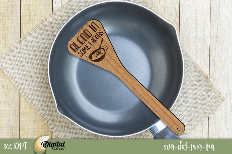SVG Kitchen Laser Cut Design. 3D Engraved Wooden Spatulas.