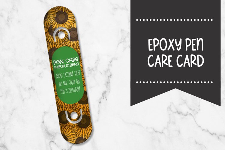 Epoxy Pen Care Card |Sunflowers example image 1