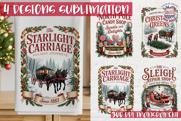 Christmas Vintage Quote Clipart PNG Sublimation 4 Design