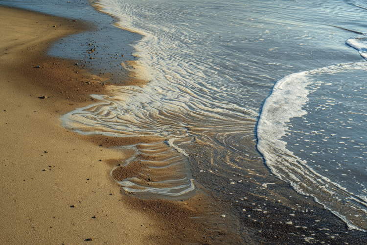Beach Waves With Sand Background