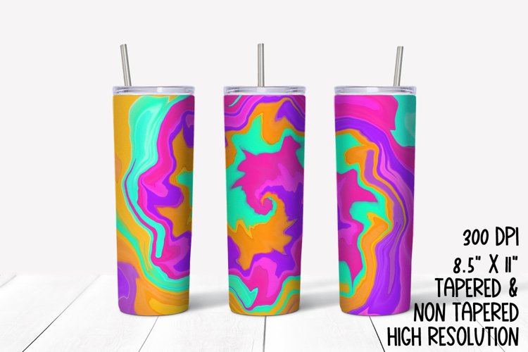 Bright Psychedelic Sublimation Tumbler example image 1