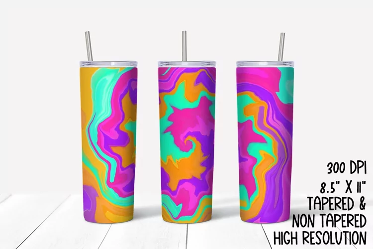 Bright Psychedelic Sublimation Tumbler