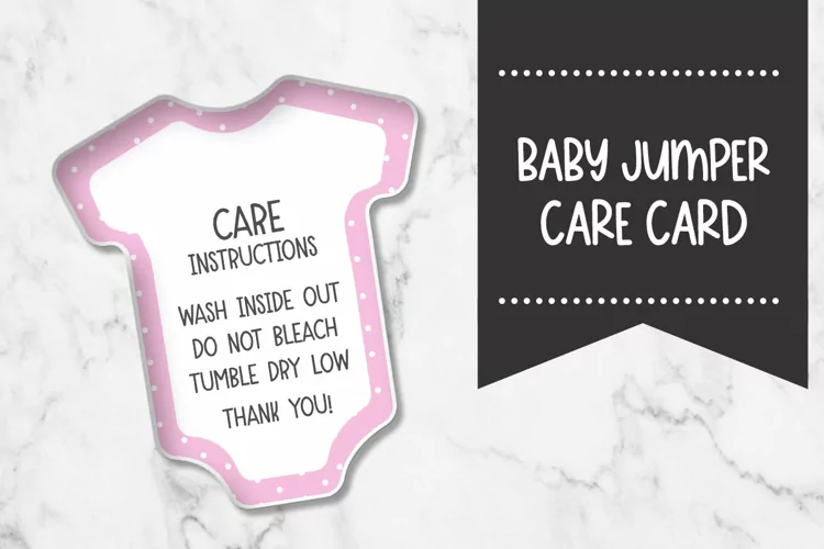 Baby Jumpsuit Care Card |Pink Polka Dots