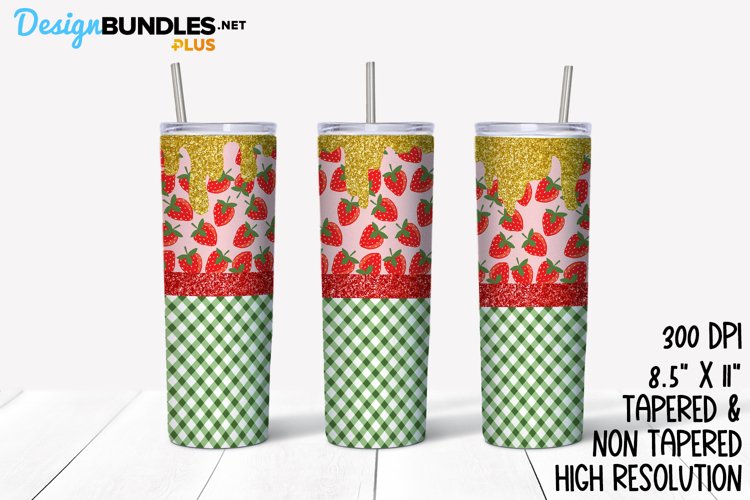 Strawberry Picnic Tumbler Wrap example image 1