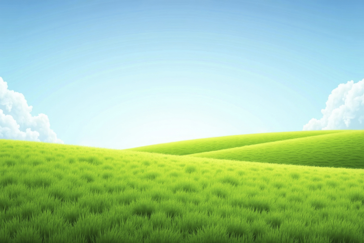 Green Field Blue Sky Background