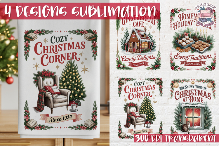 Christmas Vintage Quote Clipart PNG Sublimation 4 Design