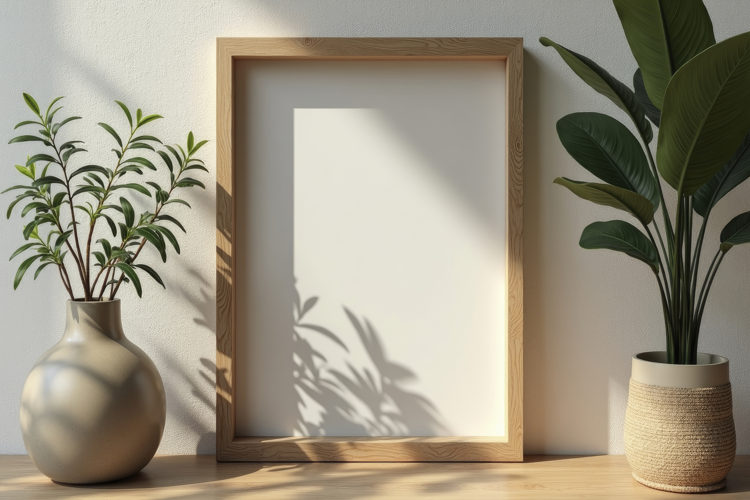 Wooden Frame Mockup Background Wallpaper