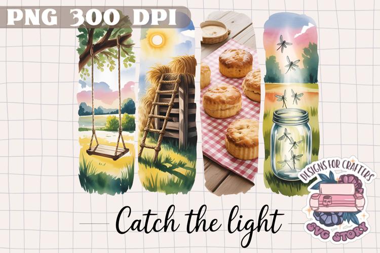 Summer Farm Brushstrokes PNG Sublimation Rustic Country