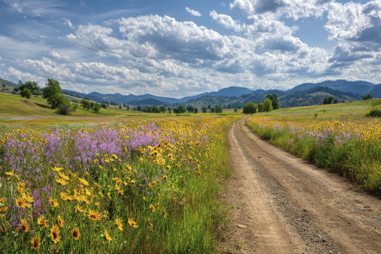 Wildflower Meadow Background Wallpaper