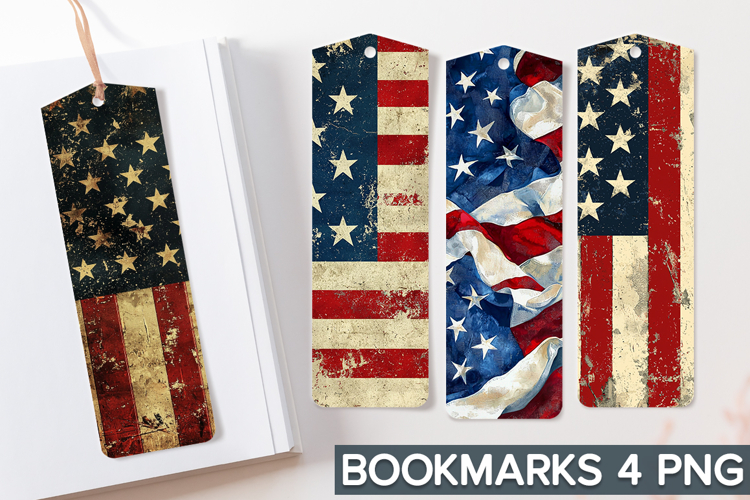 4th of July Bookmarks Sublimation - 4th of July Flag PNG