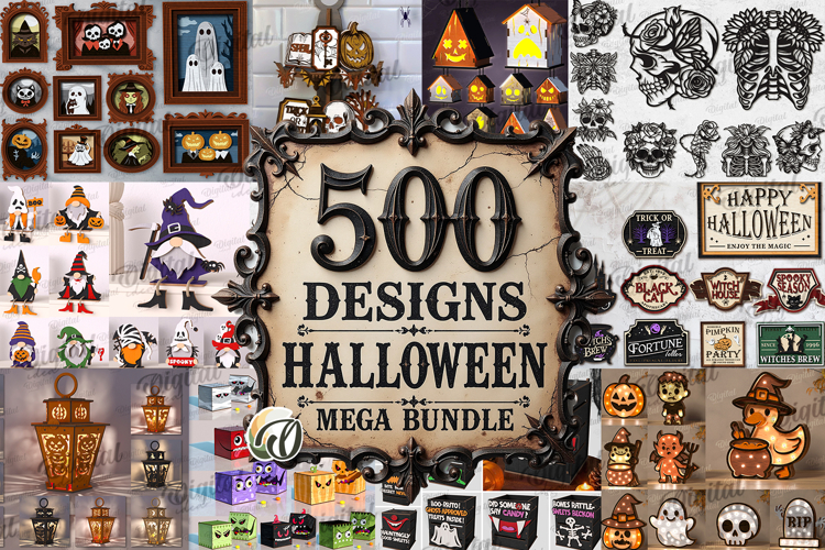 3D Halloween Mega bundle laser cut. Spooky home decor SVG