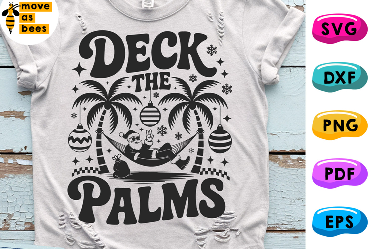 Deck The Palms Svg, Png, Tropical Hawaiian Merry Christmas
