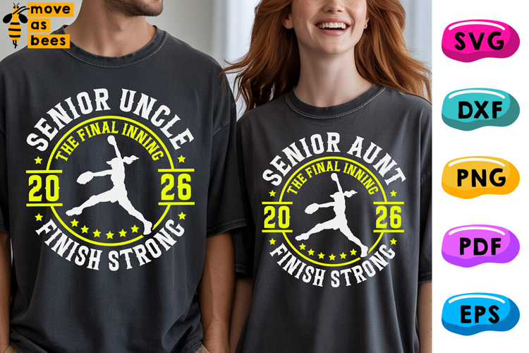 Softball Senior Aunt & Uncle Svg, Png, Class Of 2026 Svg