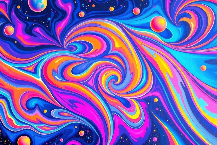 Abstract Colorful Swirl Background