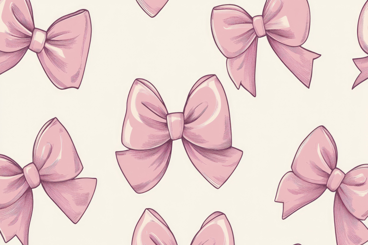 Pink Bows Pattern Background Wallpaper