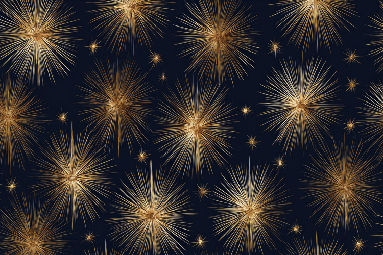Golden Fireworks Pattern Background