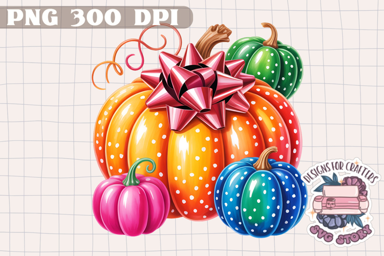 Autumn Pumpkin Sublimation design Fall Decorative Color PNG
