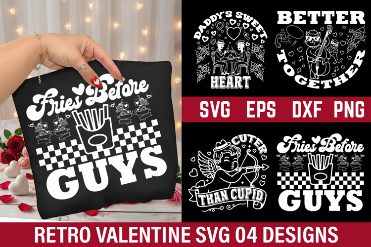 Retro Valentines Day Design - Fries Before Guys