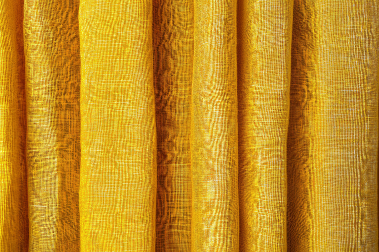 Yellow Linen Curtains Background Wallpaper