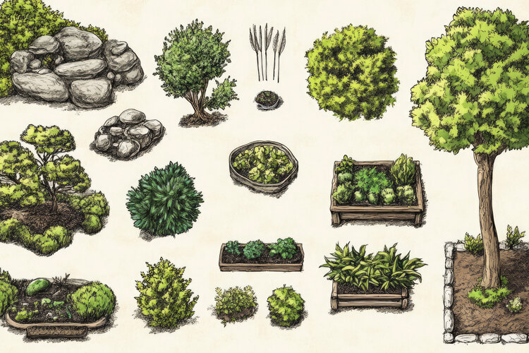 Collection of Trees and Plants Background Wallpaper example image 1