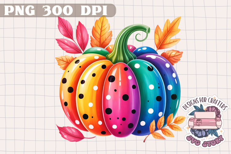 Autumn Pumpkin Sublimation design Fall Decorative Color PNG
