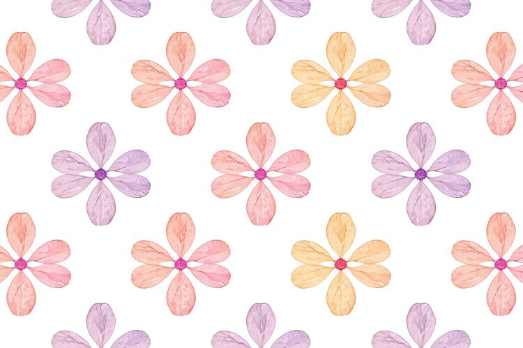 Watercolor Floral Pattern Background Wallpaper example image 1