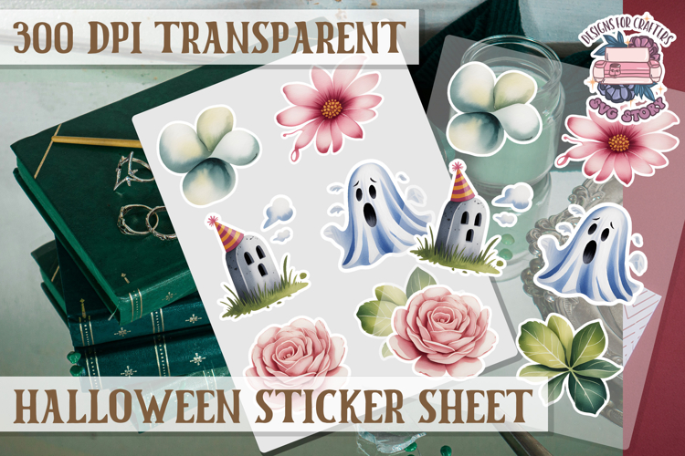 Halloween sticker sheet Creepy Scrapbook PNG Funny Skulls