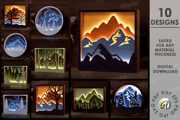 Light Up Wall Art Bundle Laser Cut. Led Wall Decor SVG