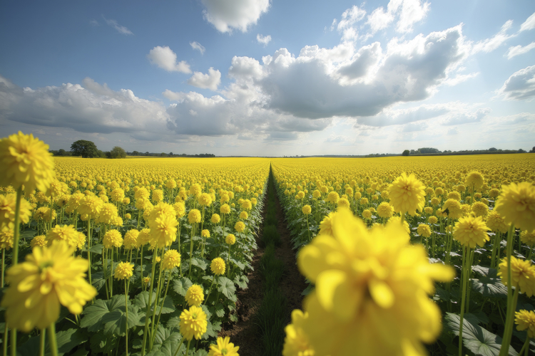 Blooming Yellow Flowers Background Wallpaper