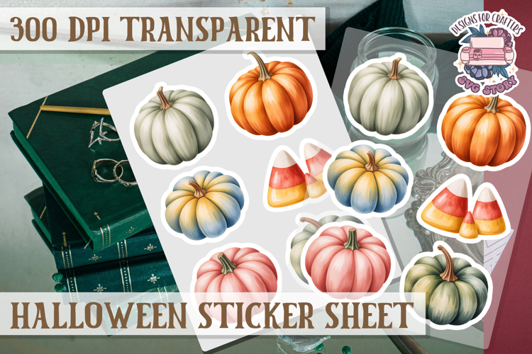 Halloween sticker sheet Creepy Scrapbook PNG Funny Skulls