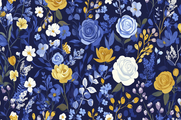 Blue Flowers Clipart Image 5