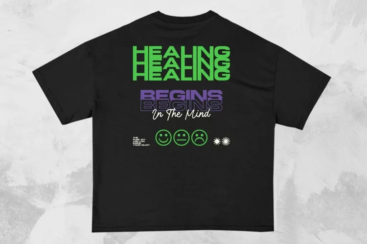 Healing Begins Streetwear Typography T-shirt Design