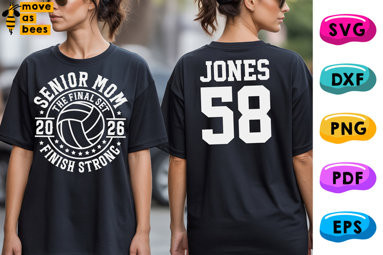 Volleyball Senior Mom Svg, Png, Class Of 2026 Mom Shirt Svg