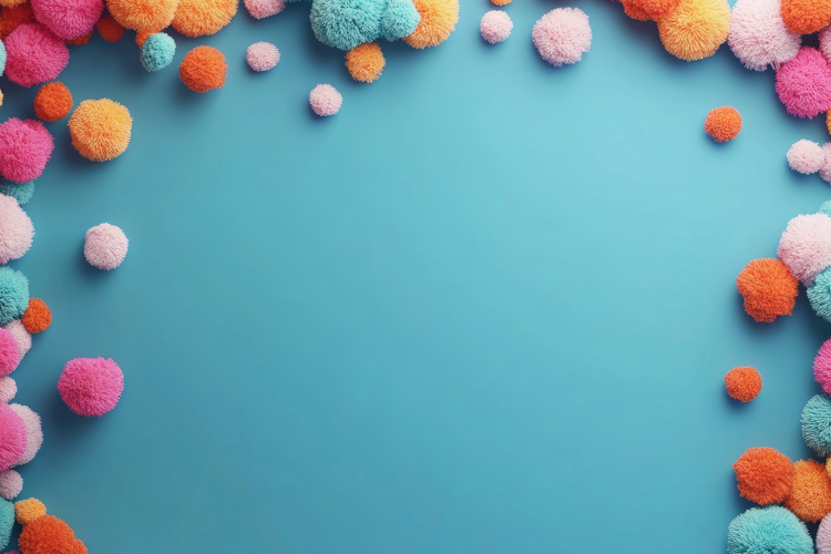 Multicolored Pompoms Background Wallpaper