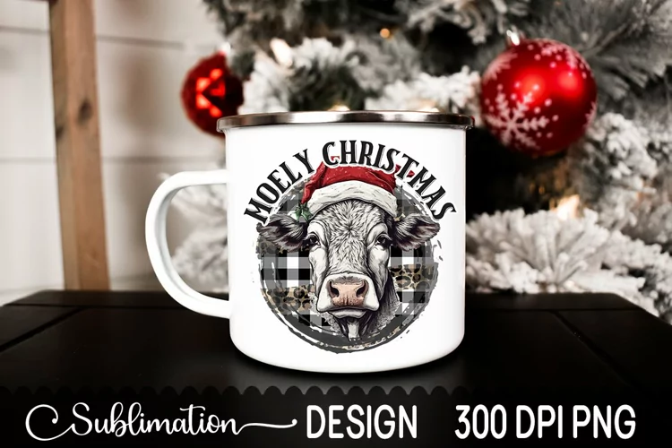 Moely Christmas Sublimation Design - Heifer PNG