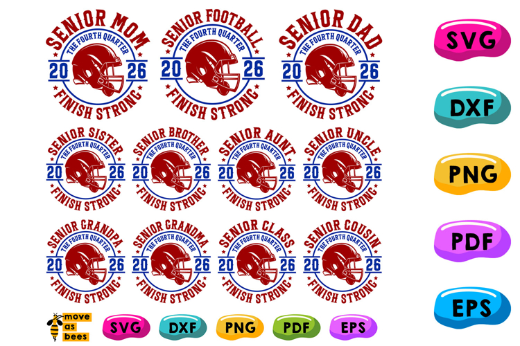 Football Senior Family Bundle Svg, Png, Class Of 2026 Parent