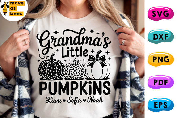 Grandmas Little Pumpkins Svg, Png, Halloween Grandma of 3