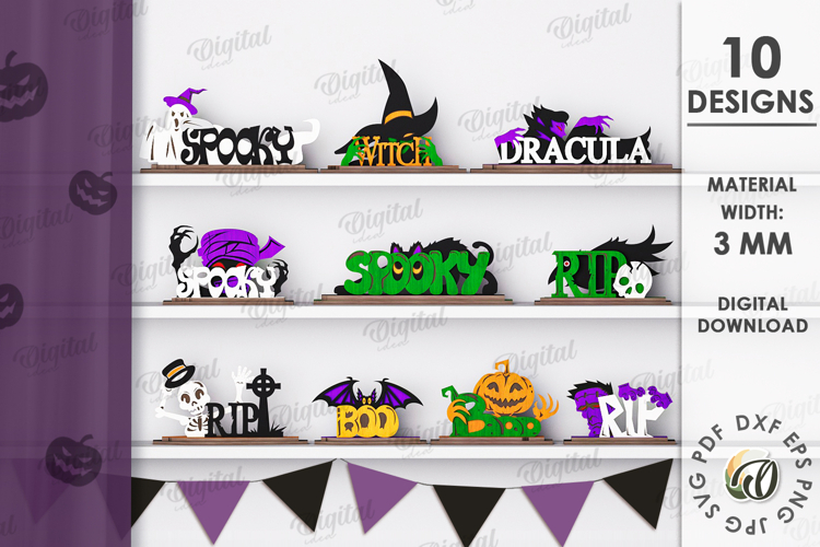 Halloween Characters Shelf Sitters Bundle Laser Cut