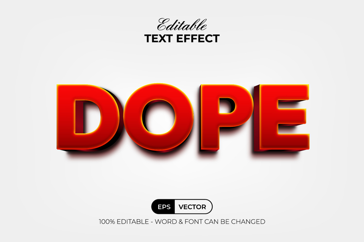 Dope Text Effect Red 3D Style