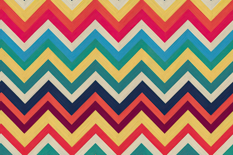 Multi-Colored Retro Chevron or Zigzag Pattern