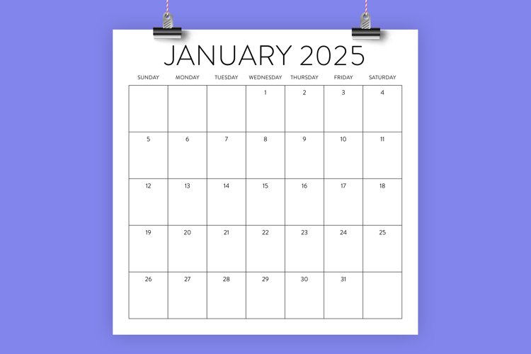 Large Square Printable Calendar 2025 Patti Andriette