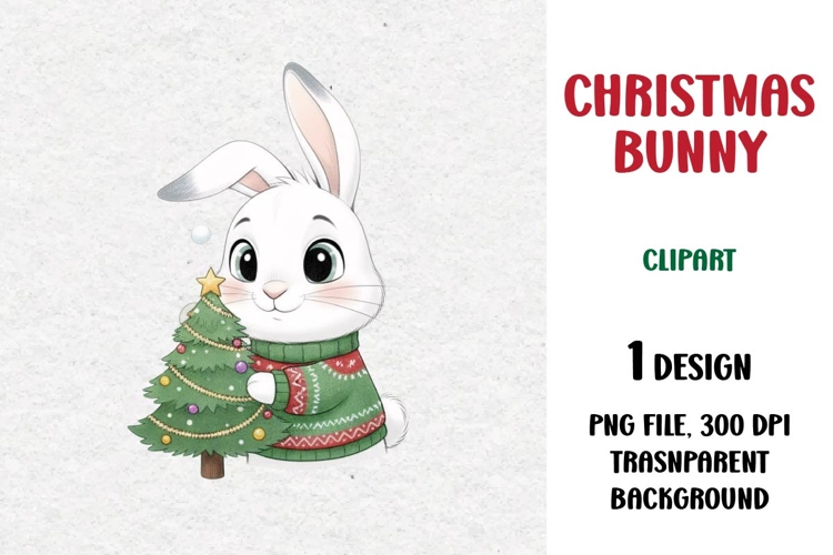 Christmas Bunny, Cute Clipart