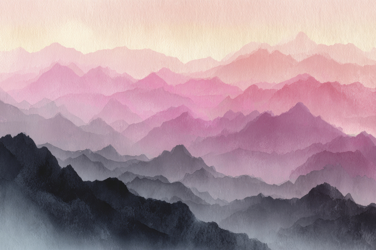 Abstract Watercolor Mountain Background