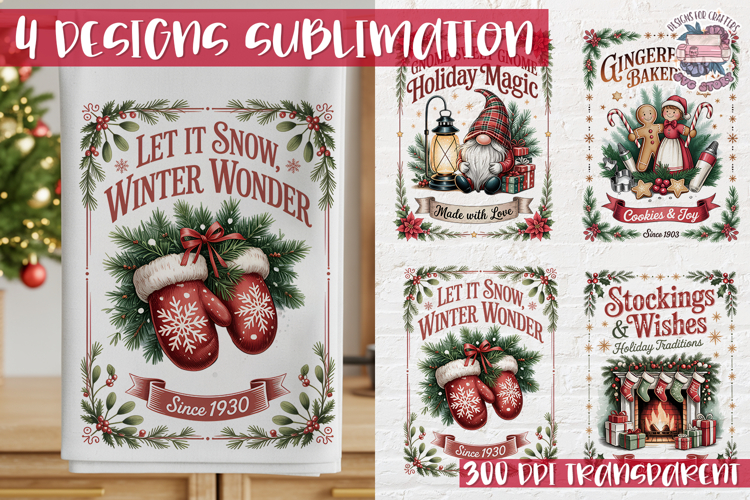 Christmas Vintage Quote Clipart PNG Sublimation 4 Design