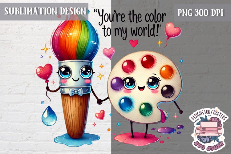 Cute Perfect Match Sublimation Design PNG Couple Food example image 1